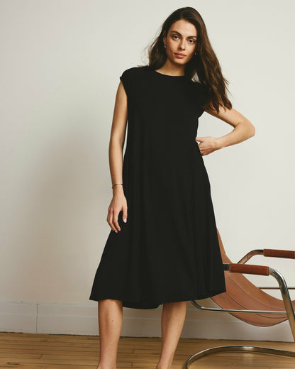 Universal Standard Capri Divine Jersey Flared Dress - Black