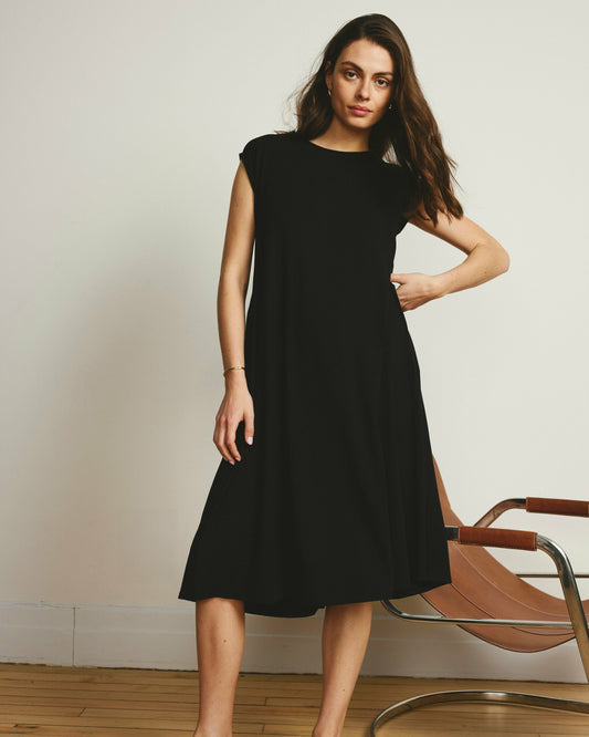 Universal Standard Capri Divine Jersey Flared Dress - Black