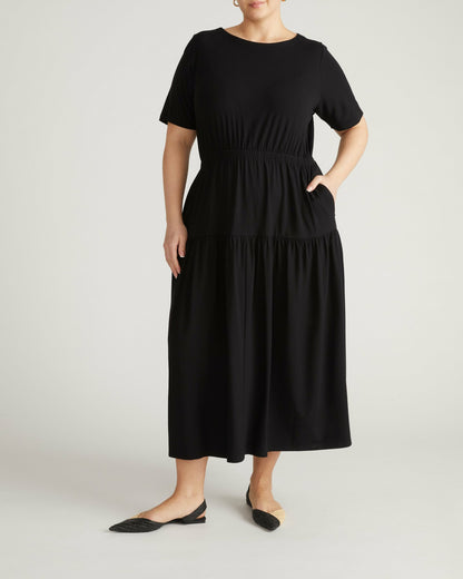 Universal Standard Thea Divine Jersey Midi Dress - Black