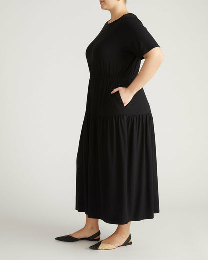 Universal Standard Thea Divine Jersey Midi Dress - Black