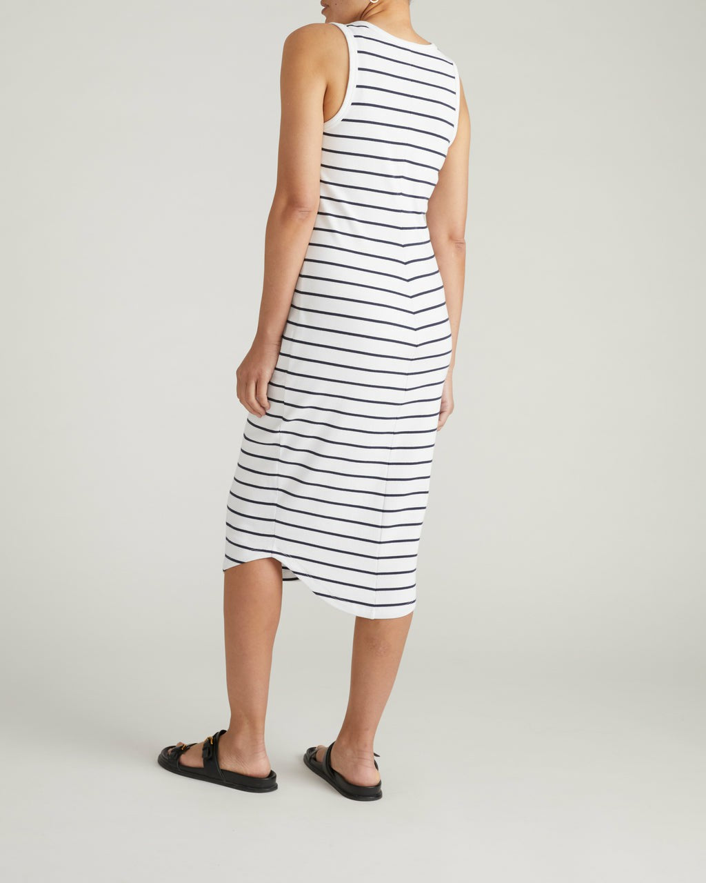 Universal Standard Romera Ribbed Dress - Nautical Navy Stripe