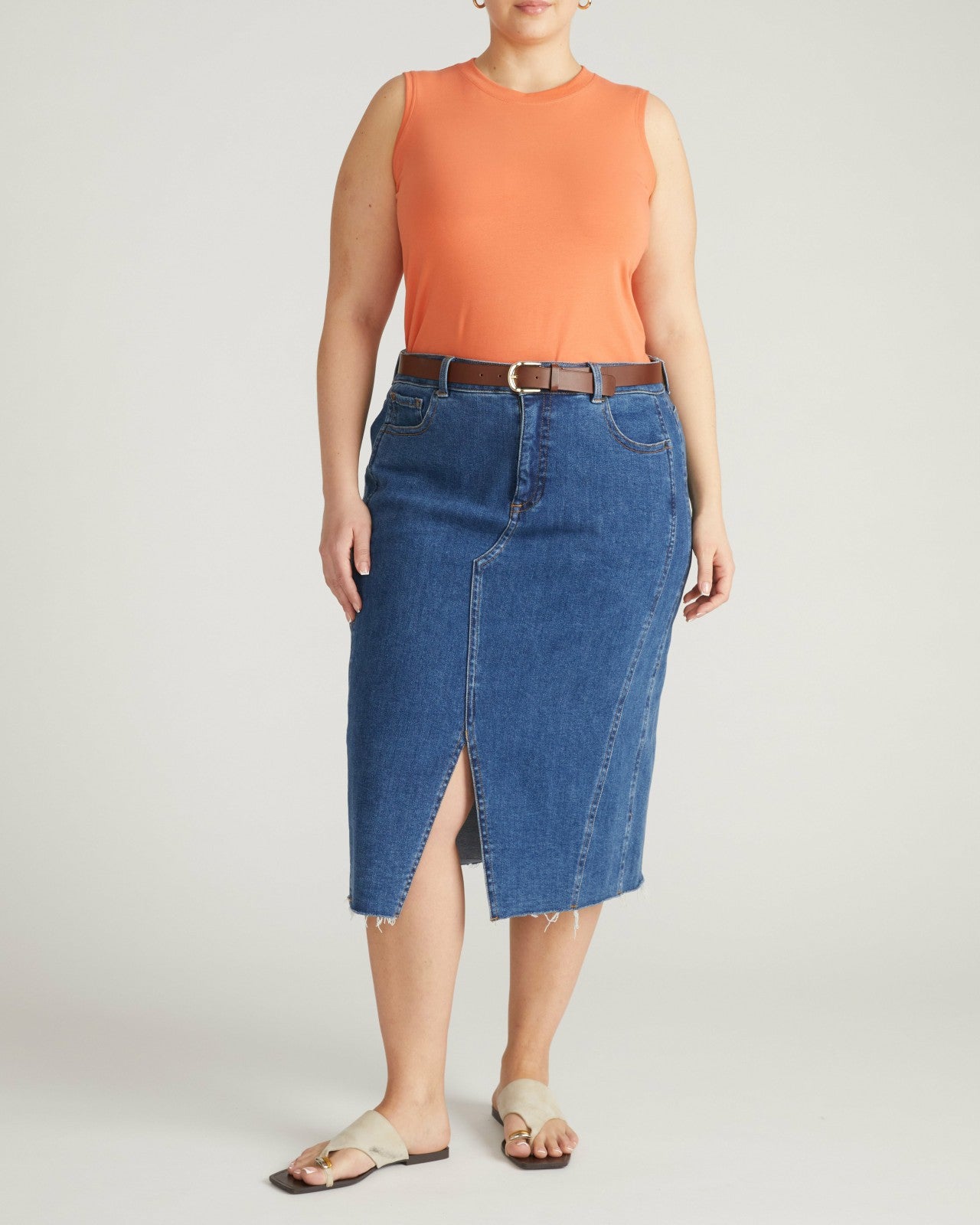 Universal Standard Patti Muscle Tank - Italian Orange