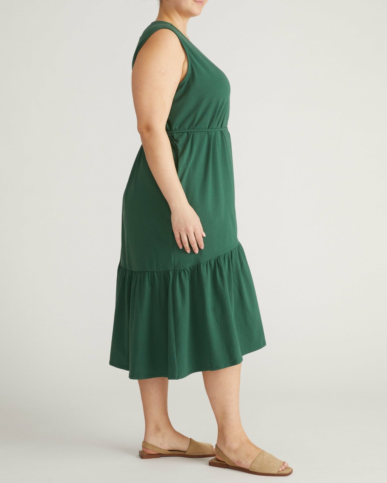 Universal Standard Tiered Twirl Wrap Dress - Conifer