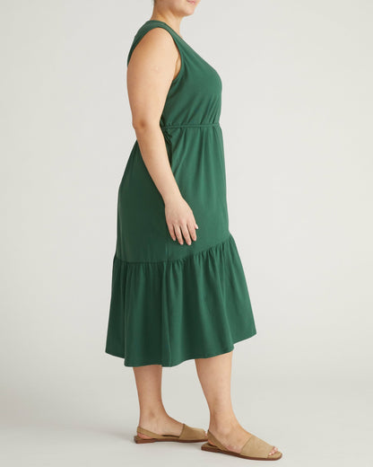 Universal Standard Tiered Twirl Wrap Dress - Conifer