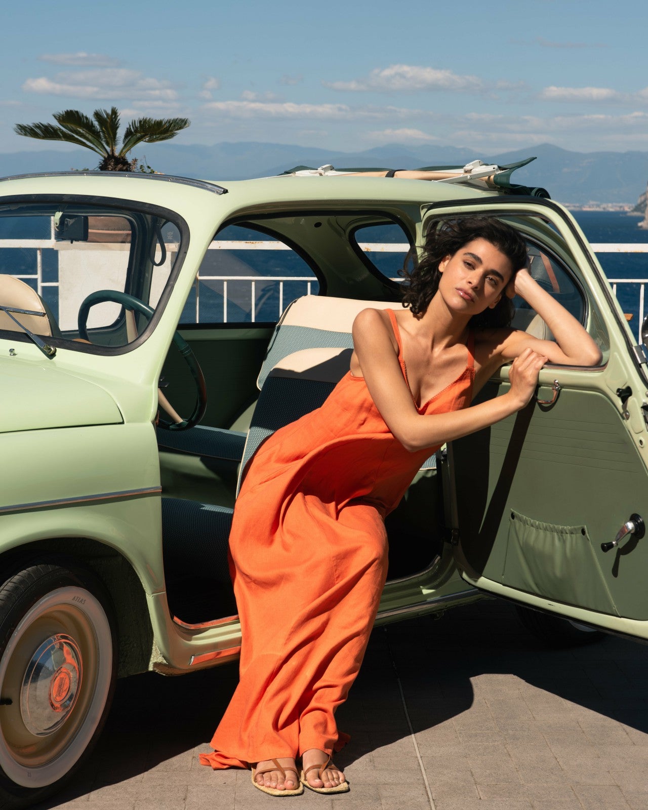 Universal Standard Kite Linen Blend Dress - Italian Orange