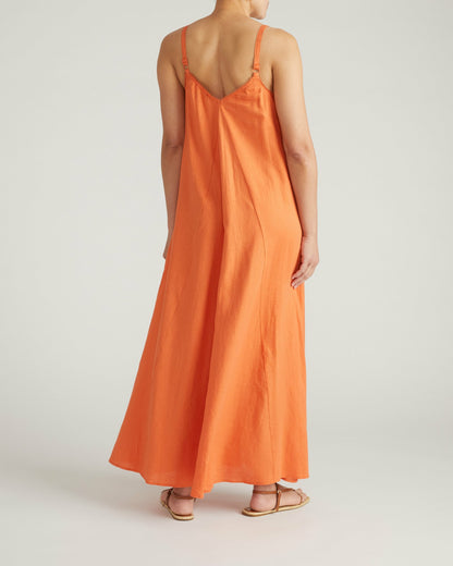 Universal Standard Kite Linen Blend Dress - Italian Orange