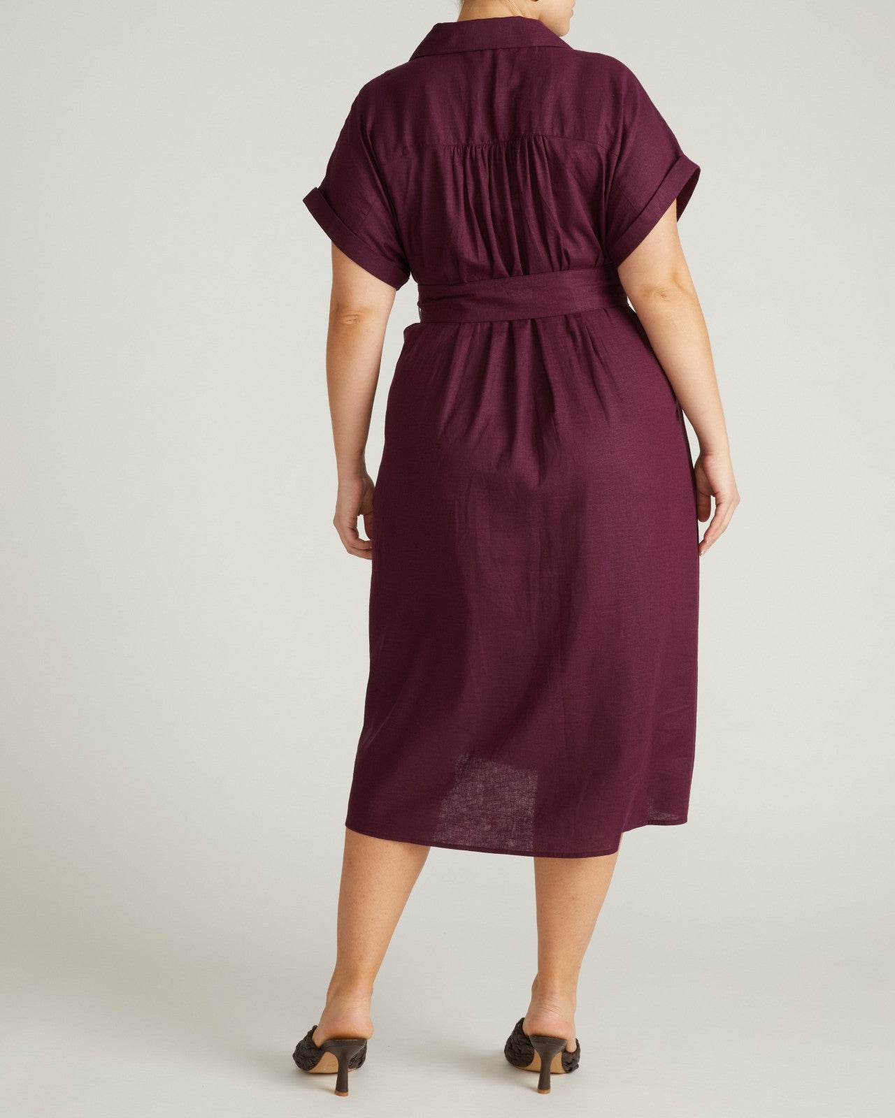 Universal Standard Sandy Stretch Linen Blend Shirtdress - Acai