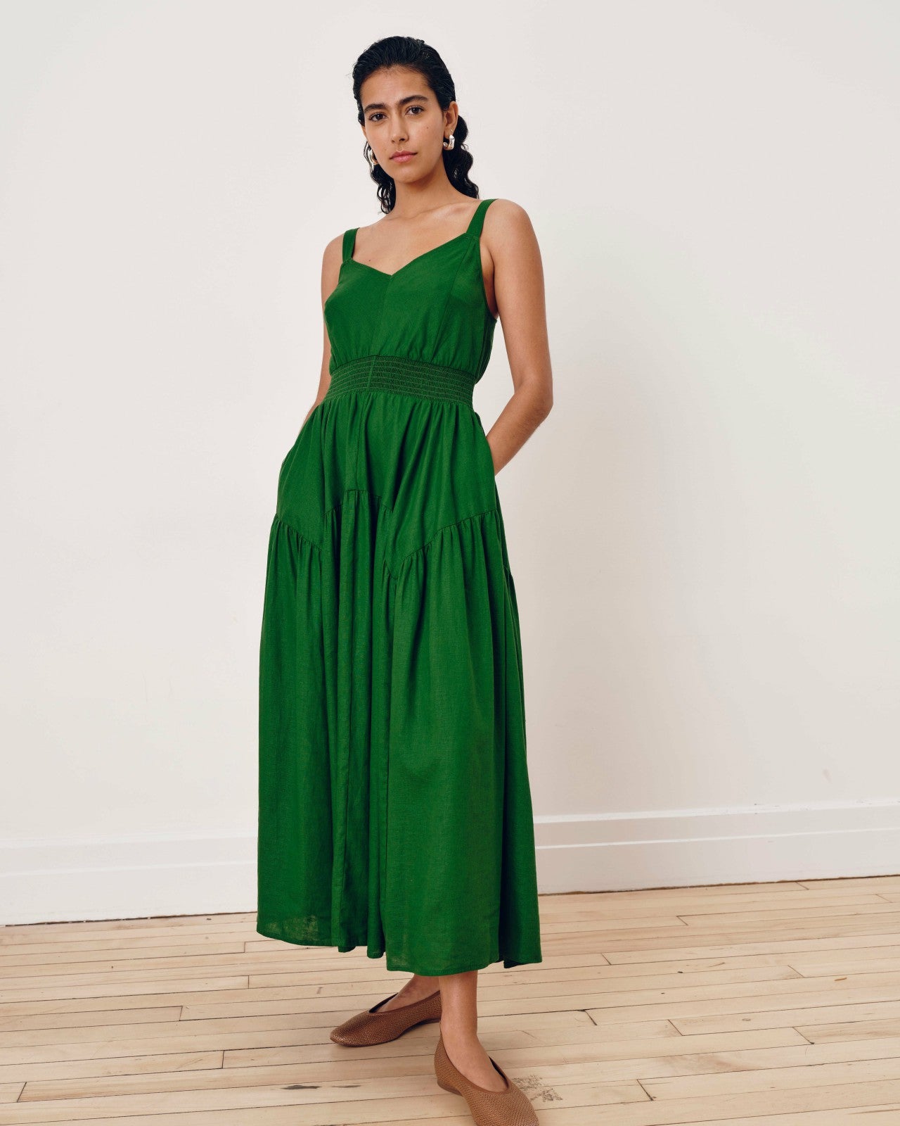 Universal Standard Ruby Smocked Linen Blend Sundress - Jardin
