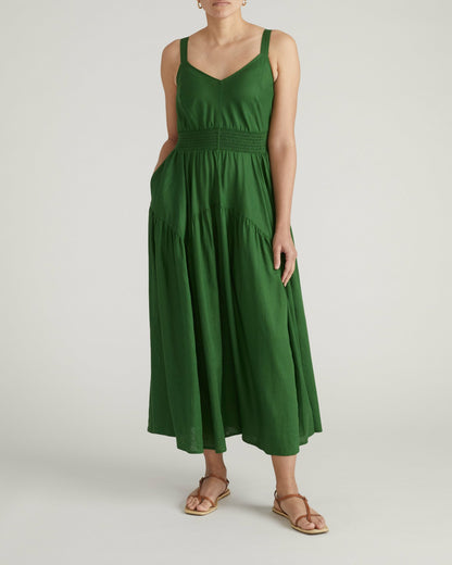 Universal Standard Ruby Smocked Linen Blend Sundress - Jardin