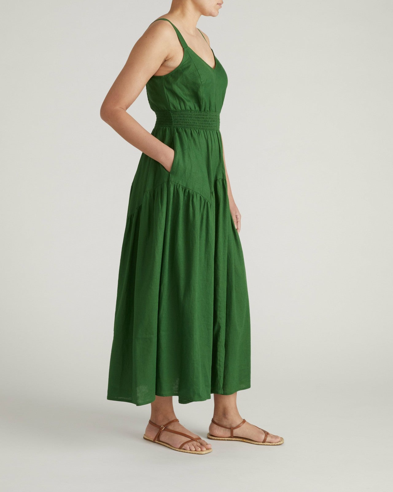 Universal Standard Ruby Smocked Linen Blend Sundress - Jardin