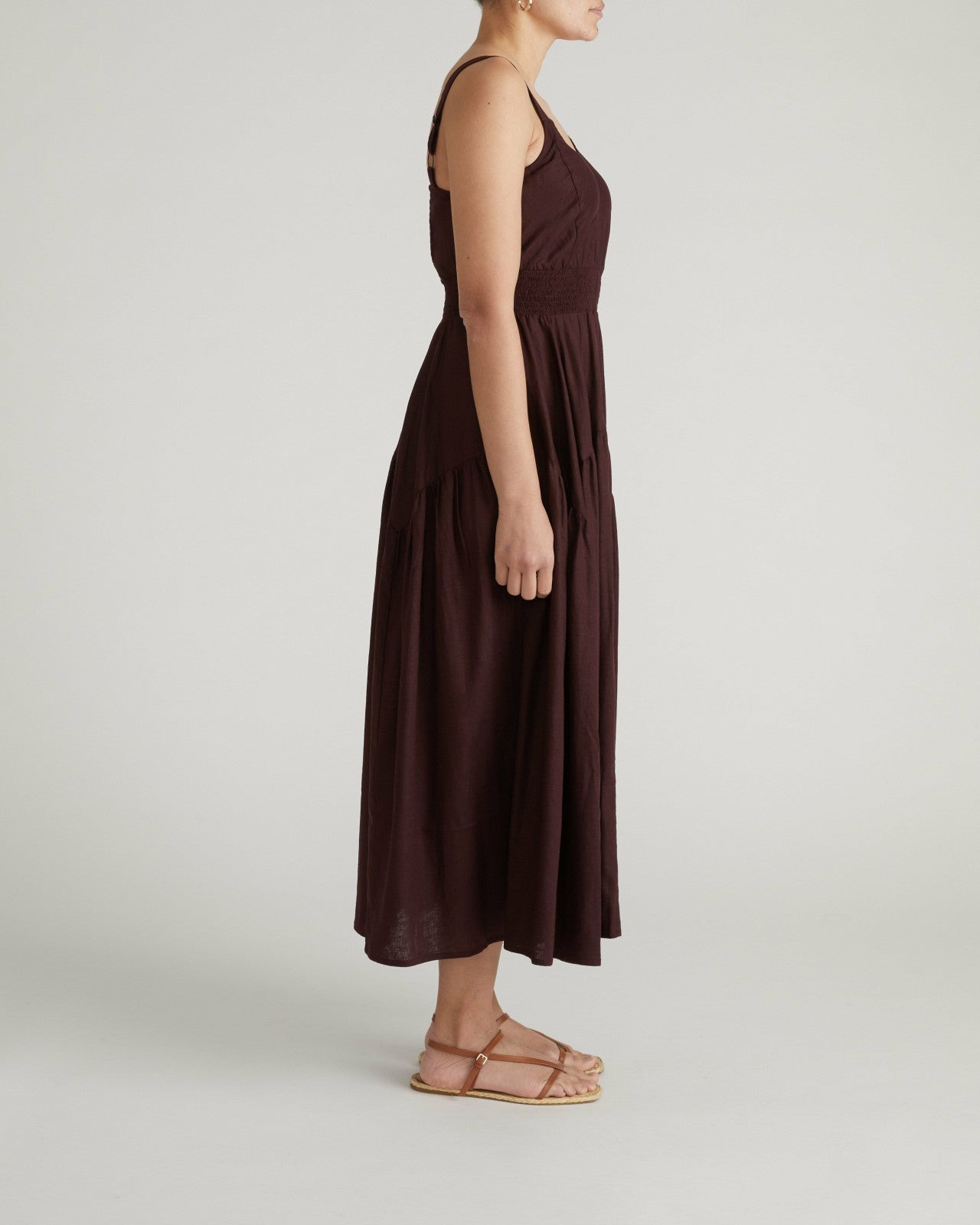 Universal Standard Ruby Smocked Linen Blend Sundress - Brulee
