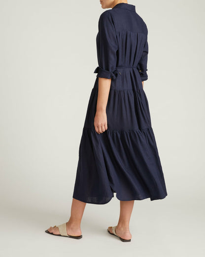 Universal Standard Alix Linen Blend Shirtdress - Navy