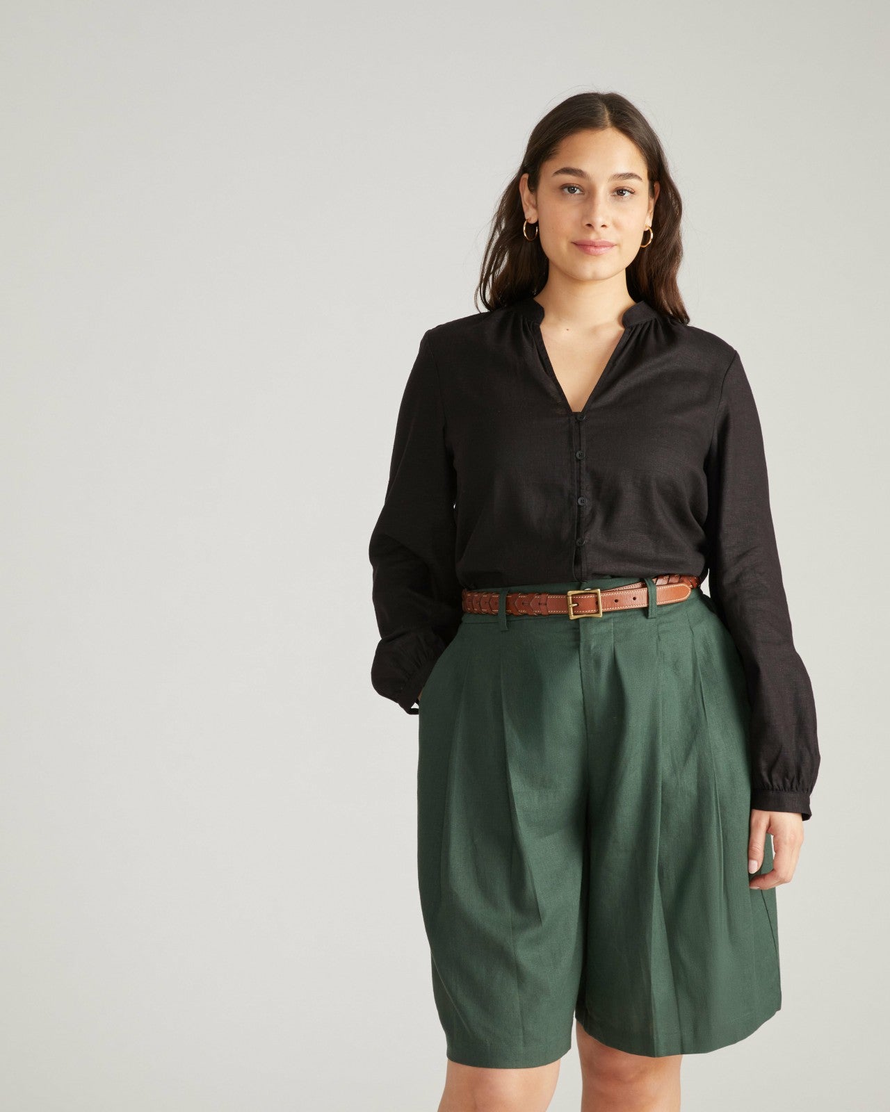 Universal Standard Avalon Linen Blend Blouse - Black