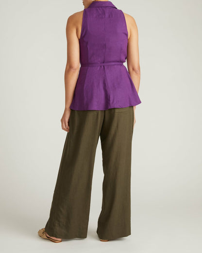 Universal Standard Adelaide Sleeveless Linen Blend Shirt - Dreamy Purple