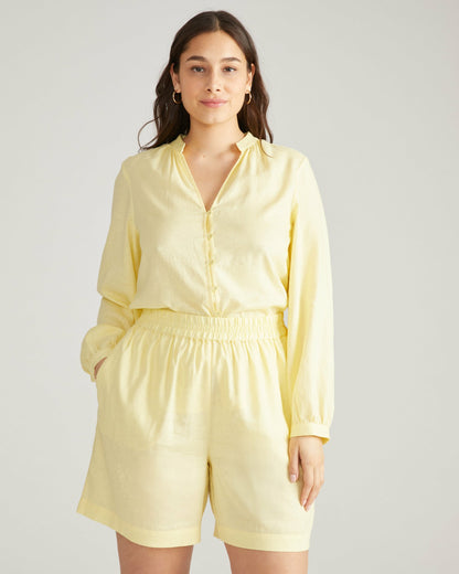 Universal Standard Avalon Linen Blend Blouse - Twinkle