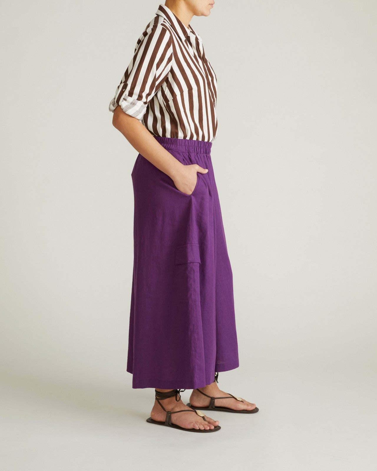 Universal Standard Palazzo Cargo Linen Blend Pant - Dreamy Purple