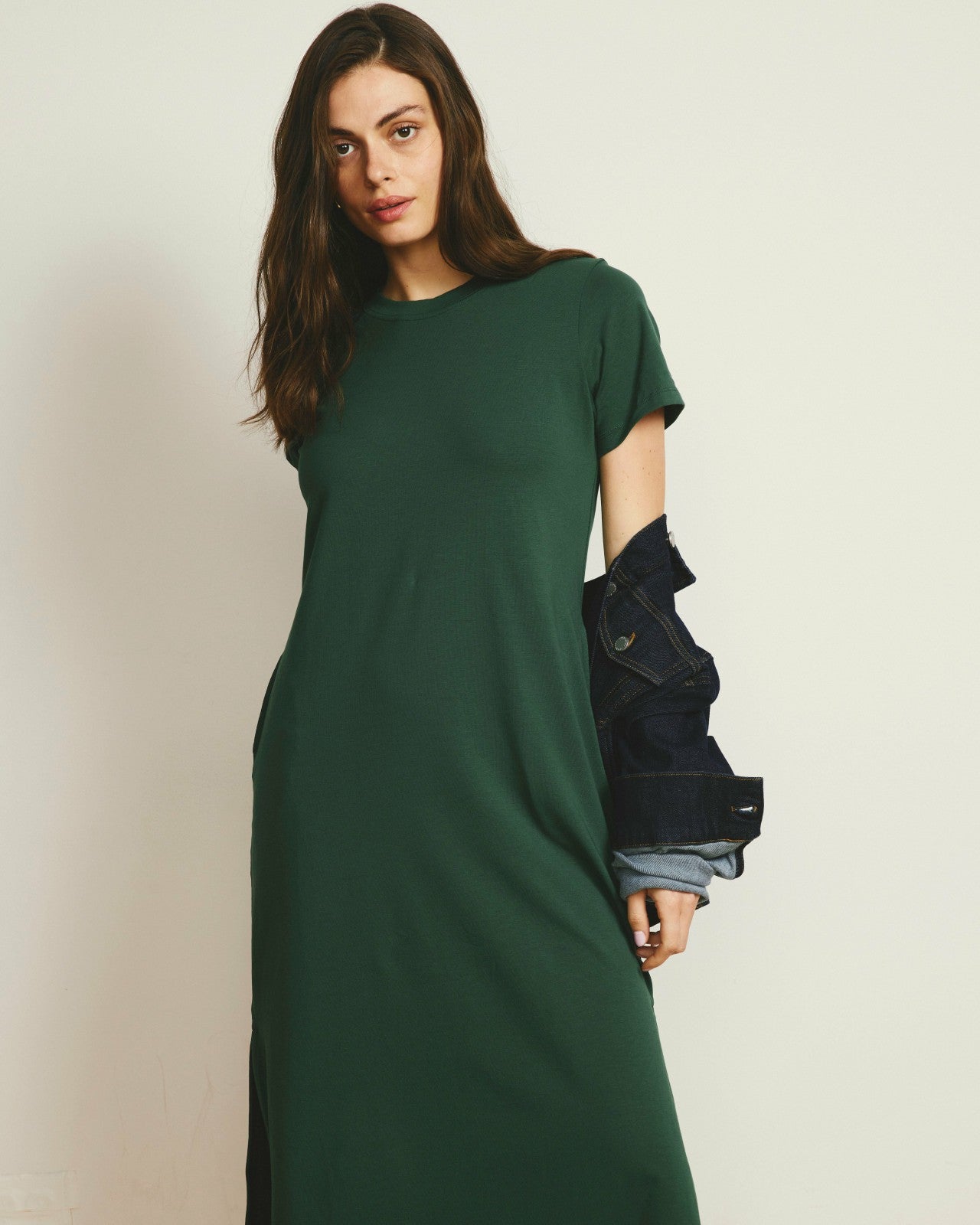 Universal Standard Halie Maxi T-Shirt Dress - Conifer
