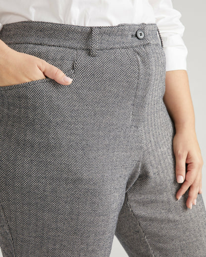 Universal Standard Cigarette Ponte Pants - Herringbone Tweed