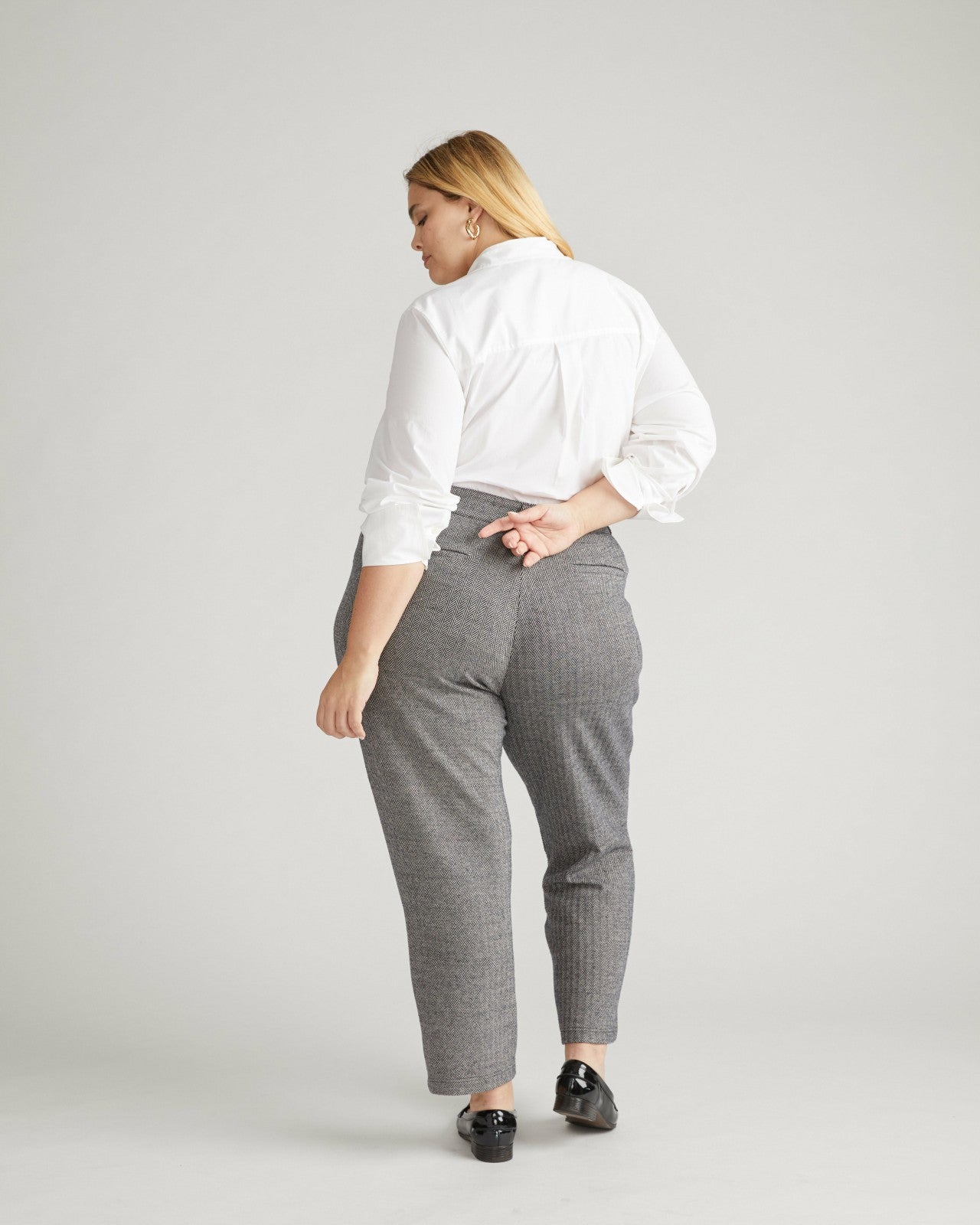 Universal Standard Cigarette Ponte Pants - Herringbone Tweed
