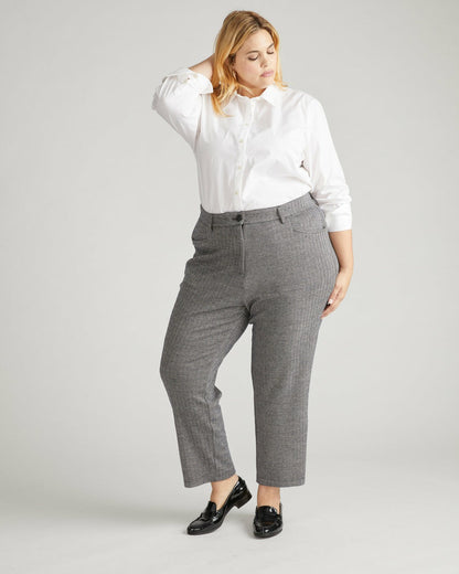 Universal Standard Cigarette Ponte Pants - Herringbone Tweed