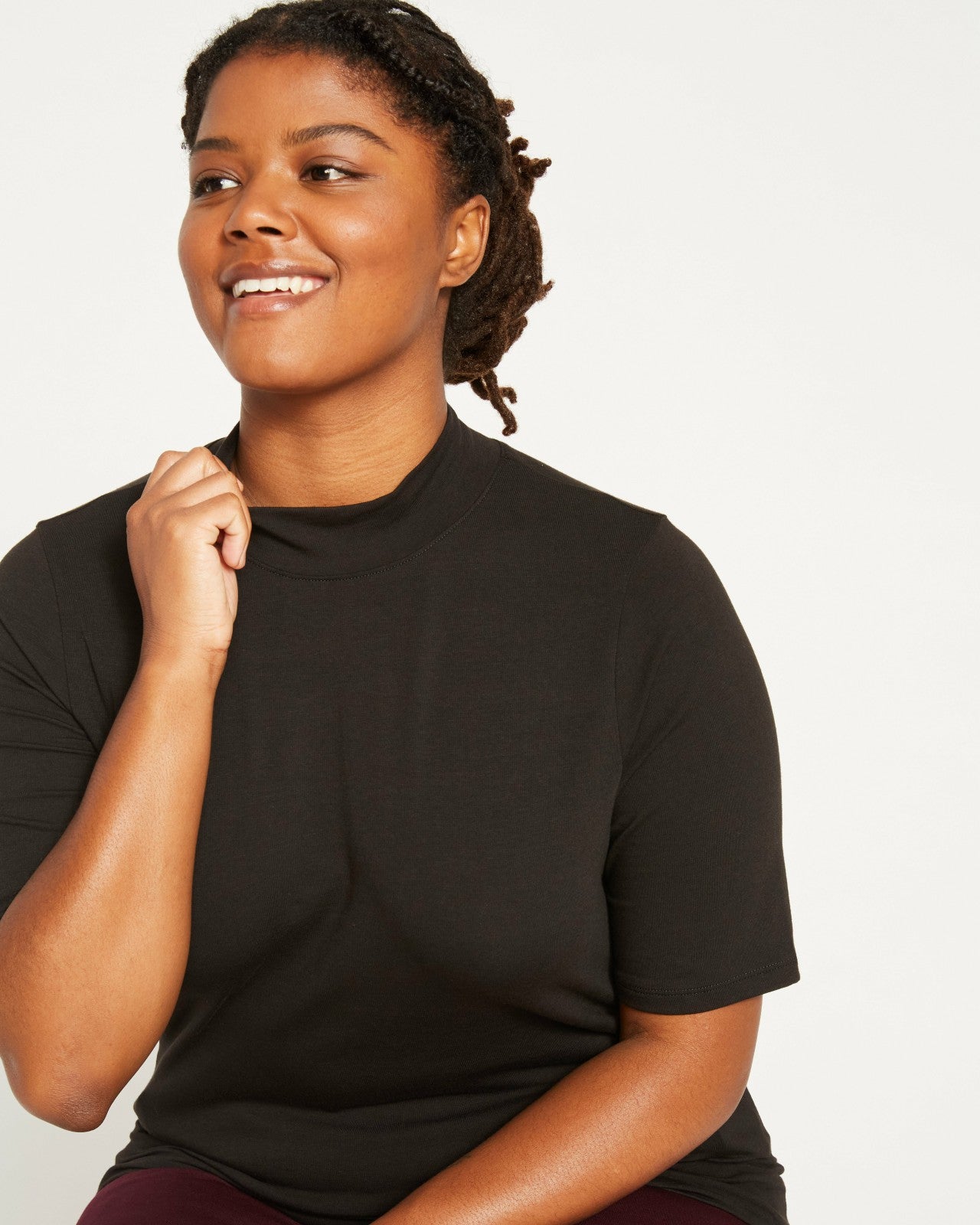 Universal Standard Modern Mock Neck Tee - Black