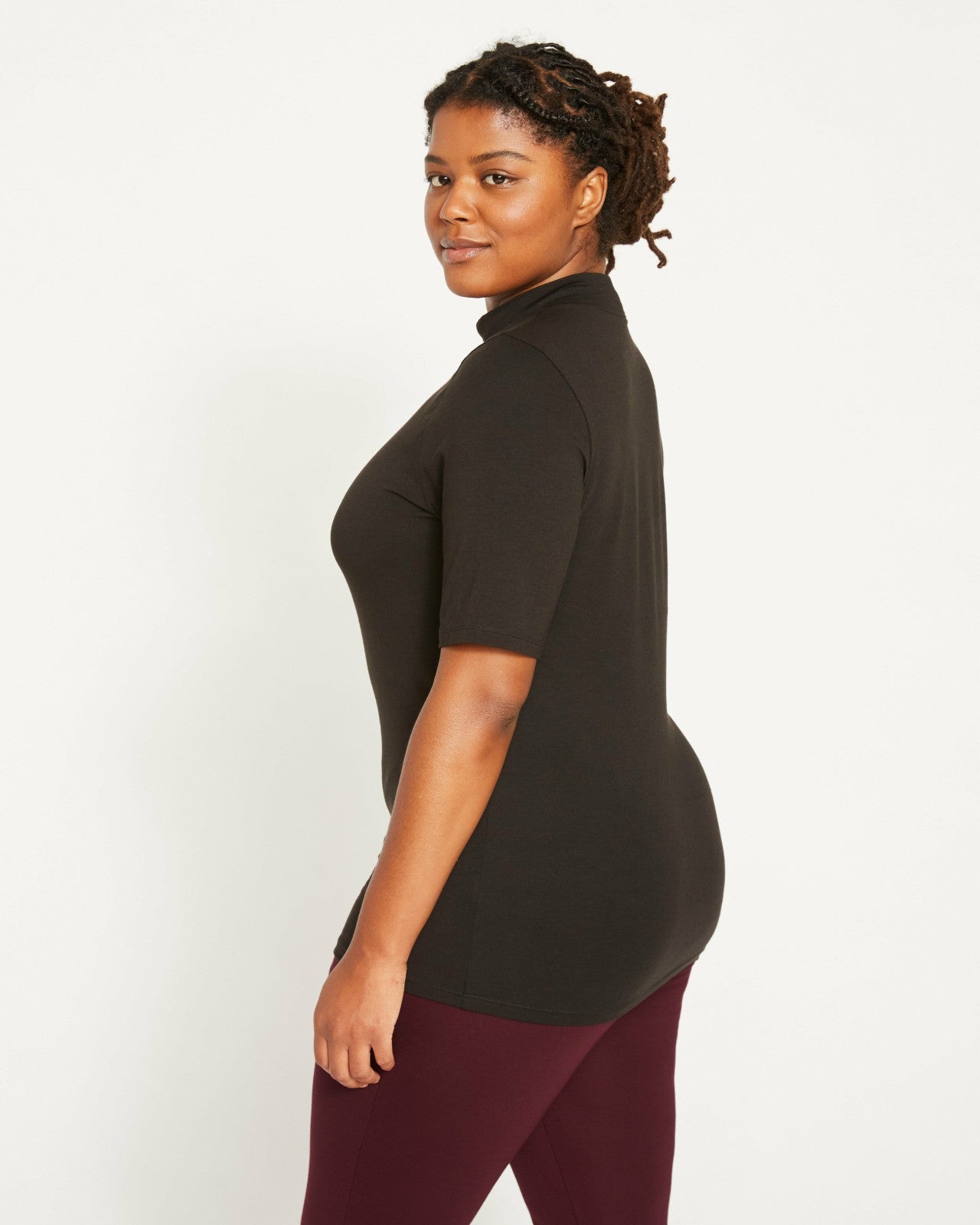 Universal Standard Modern Mock Neck Tee - Black