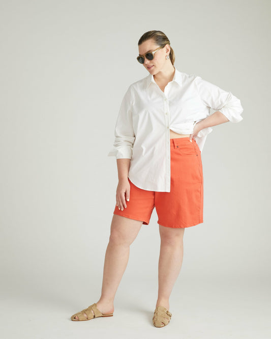 Universal Standard Lou Loose Fit Denim Shorts - Coral Reef