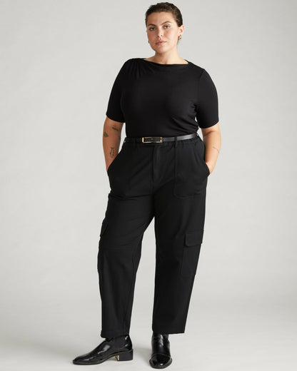 Universal Standard Karlee Stretch Cotton Twill Cargo Pants - Black