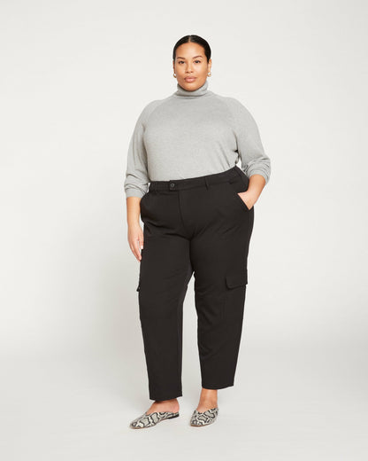 Universal Standard Karlee Stretch Cotton Twill Cargo Pants - Black