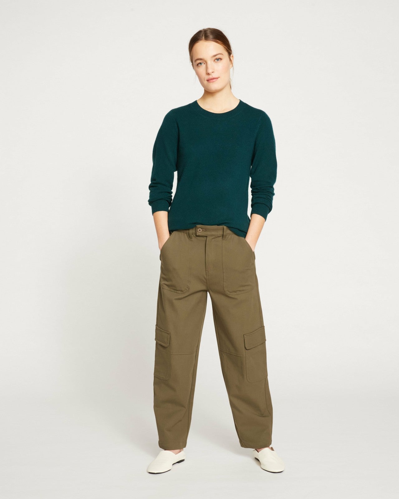 Universal Standard Karlee Stretch Cotton Twill Cargo Pants - Ivy