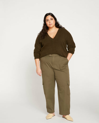 Universal Standard Karlee Stretch Cotton Twill Cargo Pants - Ivy
