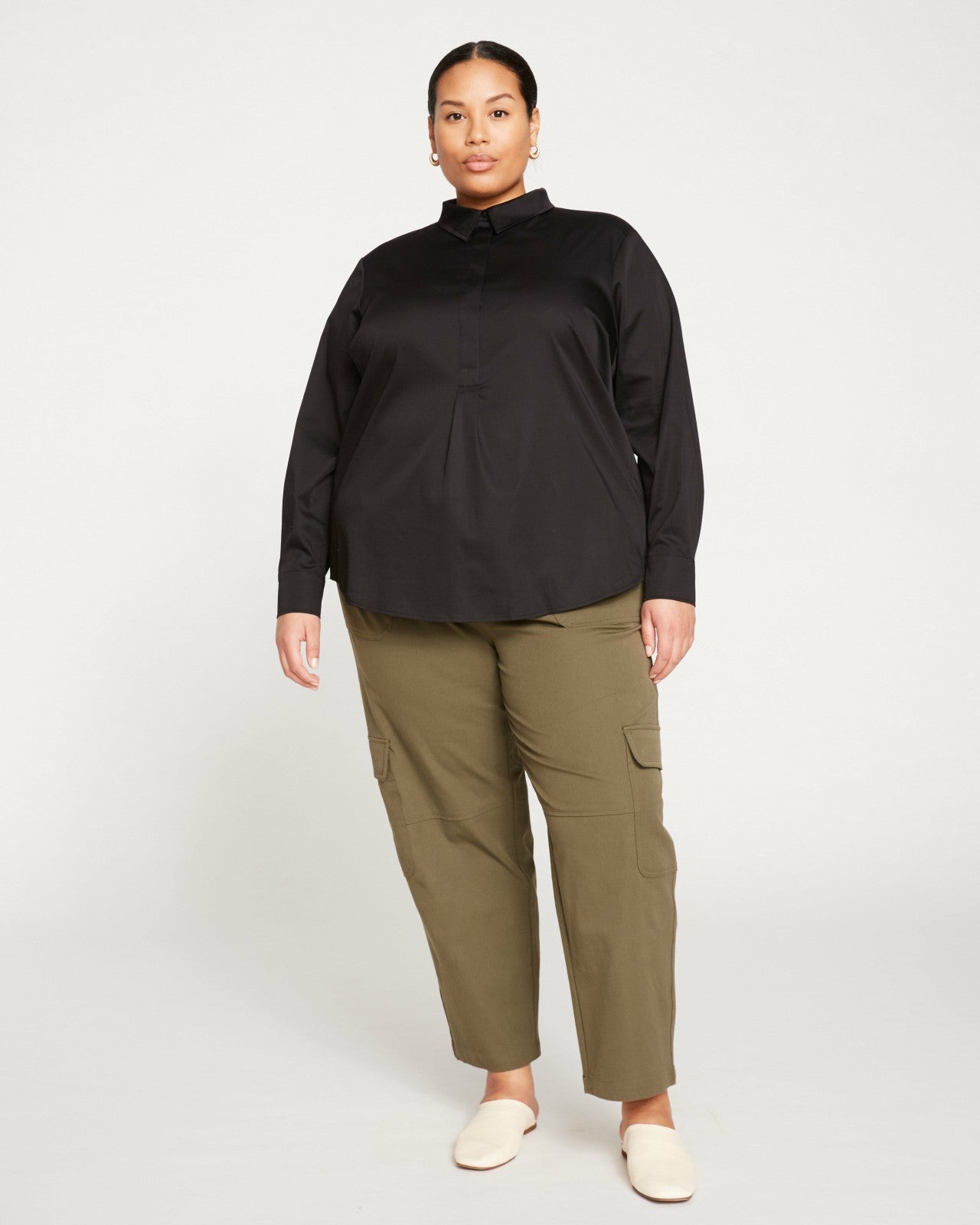 Universal Standard Karlee Stretch Cotton Twill Cargo Pants - Ivy