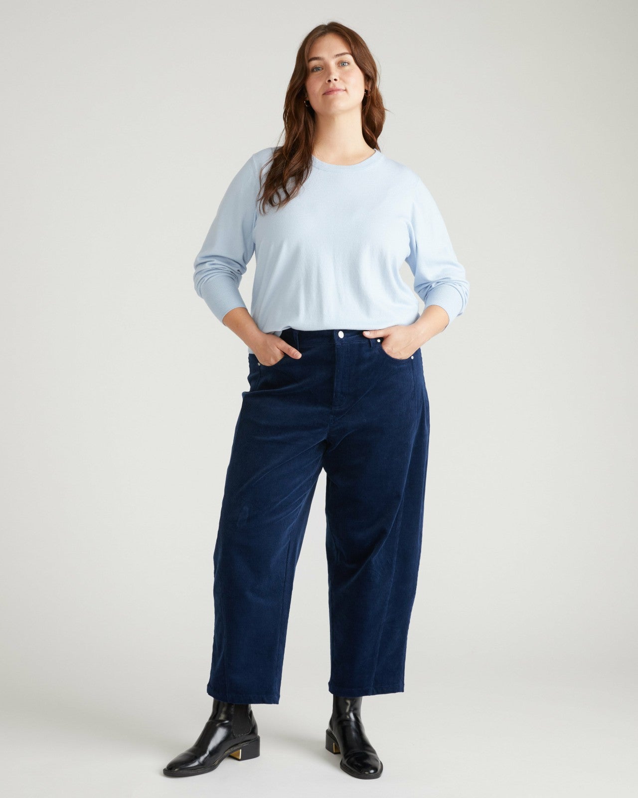 Universal Standard Dakota Twisted Leg Corduroy Pants - Pageant Blue