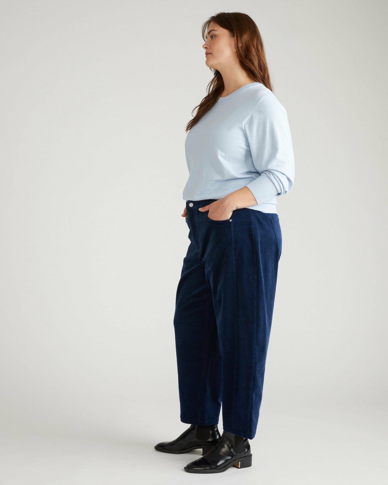 Universal Standard Dakota Twisted Leg Corduroy Pants - Pageant Blue