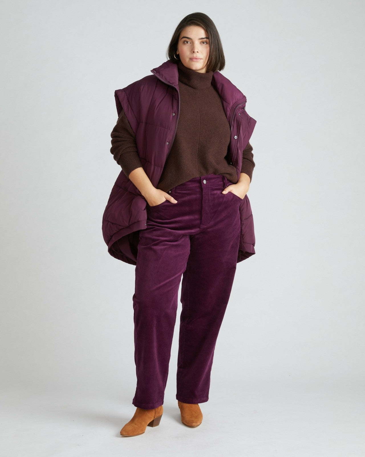 Universal Standard Cassidy High Rise Straight Corduroy Pants - Gamay