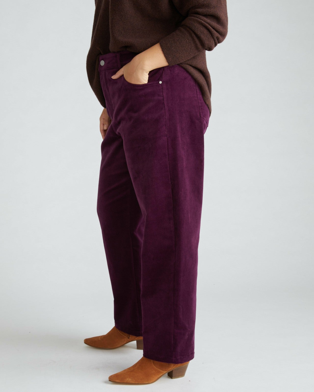 Universal Standard Cassidy High Rise Straight Corduroy Pants - Gamay