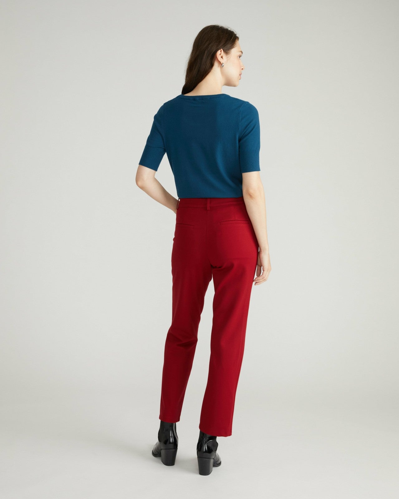 Universal Standard Long Cigarette Ponte Pants - Garnet