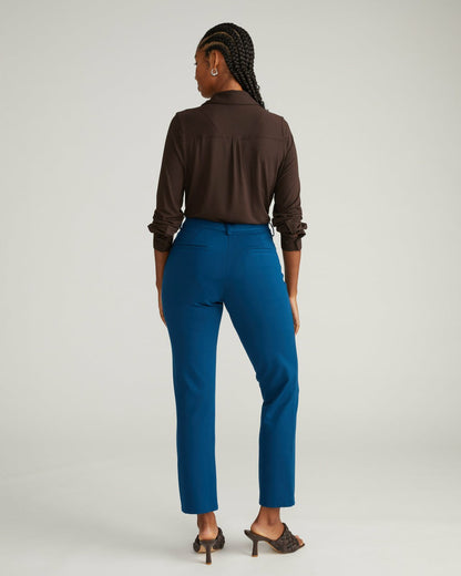 Universal Standard Long Cigarette Ponte Pants - Deep Teal