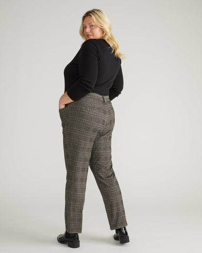 Universal Standard Long Cigarette Ponte Pants - British Plaid