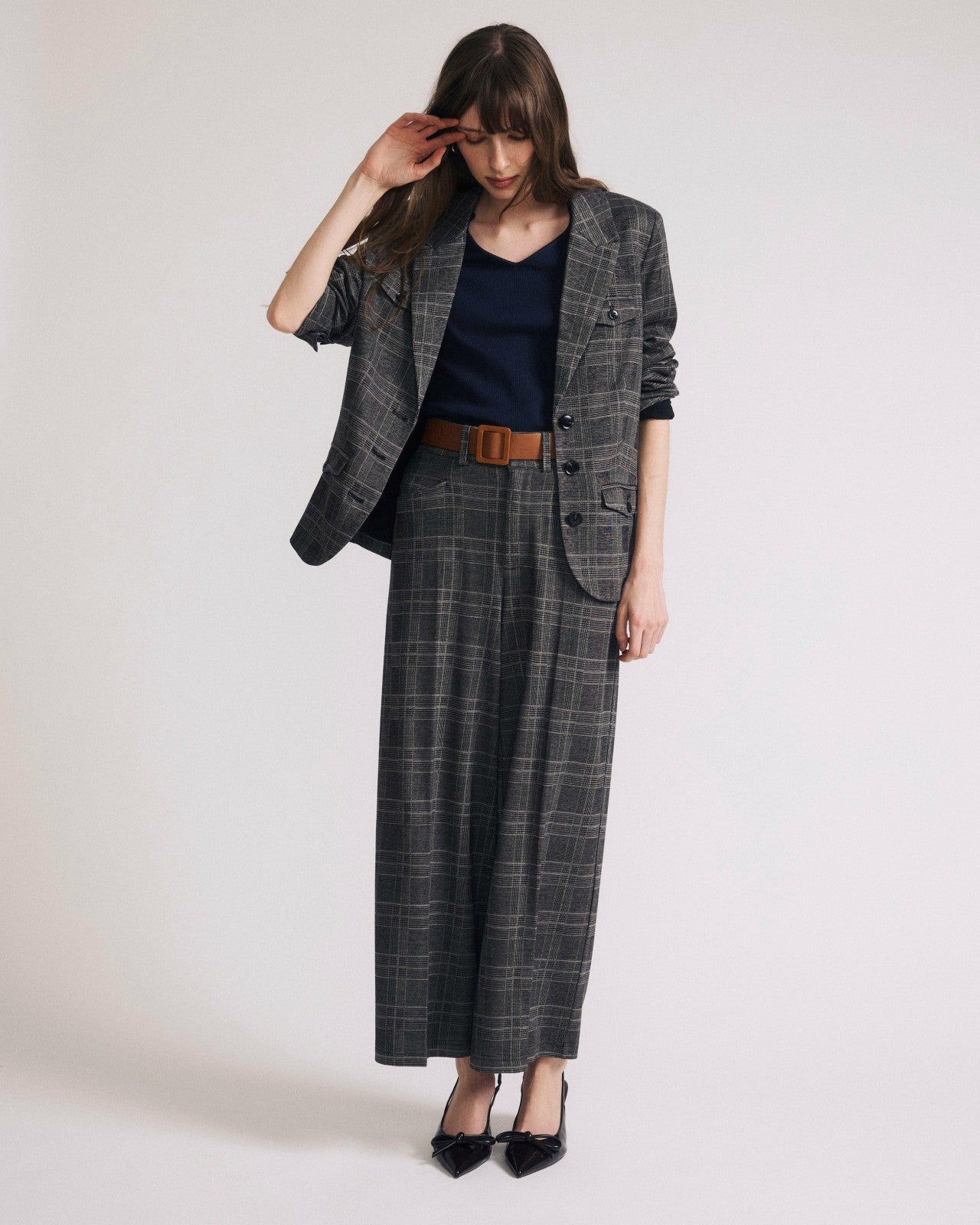 Universal Standard Cropped Wide Leg Ponte Pants - British Plaid