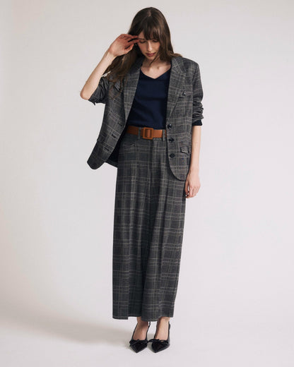 Universal Standard Cropped Wide Leg Ponte Pants - British Plaid