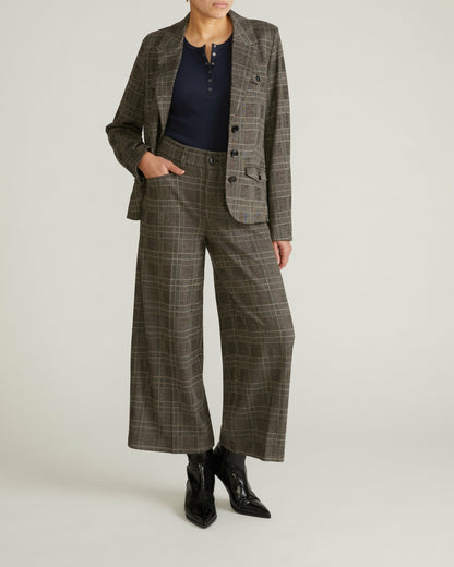 Universal Standard Cropped Wide Leg Ponte Pants - British Plaid