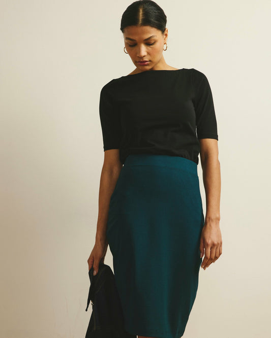 Universal Standard Bella Boatneck Tee - Black