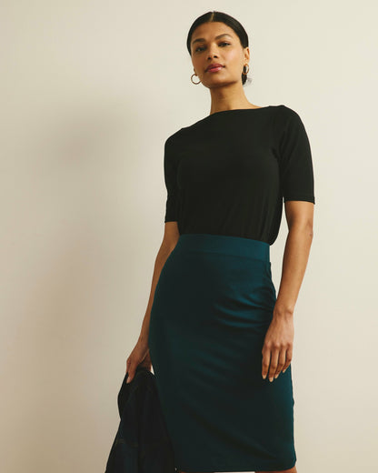 Universal Standard Bella Boatneck Tee - Black