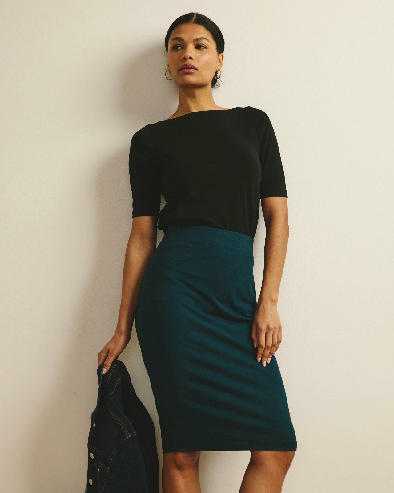 Universal Standard Bella Boatneck Tee - Black