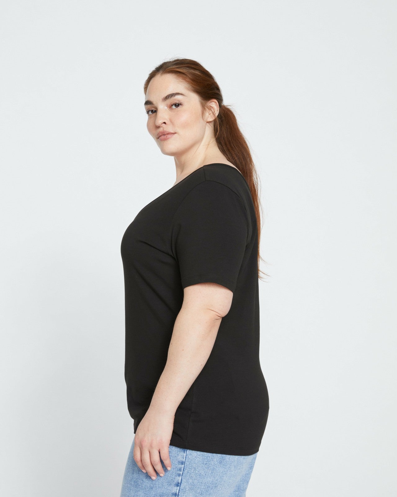 Universal Standard Double V Tee - Black