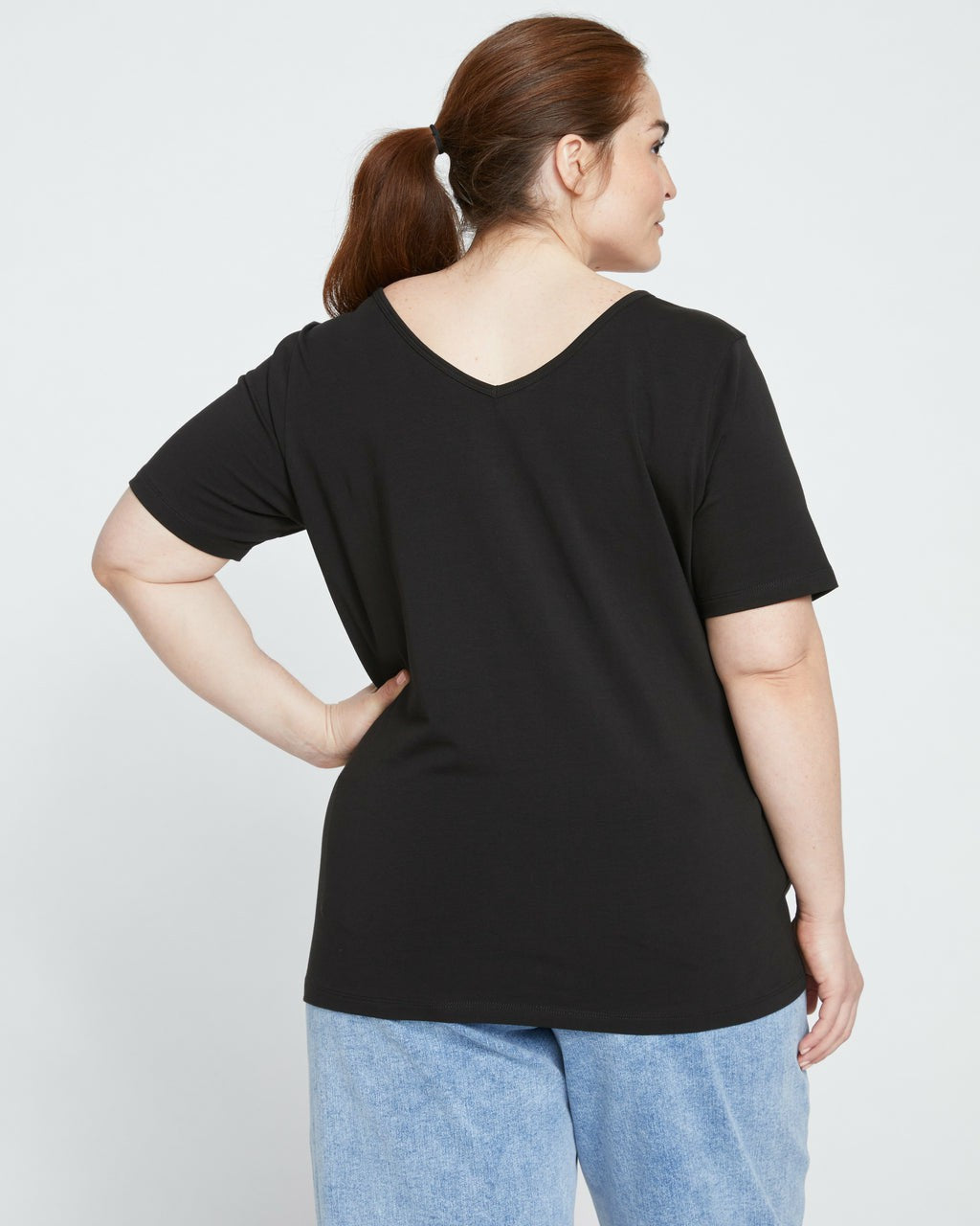 Universal Standard Double V Tee - Black