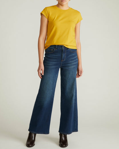 Universal Standard Ashley Cap Sleeve Tee - Yellow Ochre