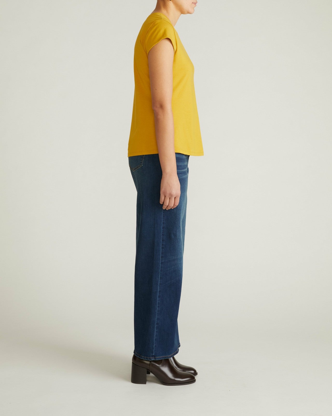 Universal Standard Ashley Cap Sleeve Tee - Yellow Ochre