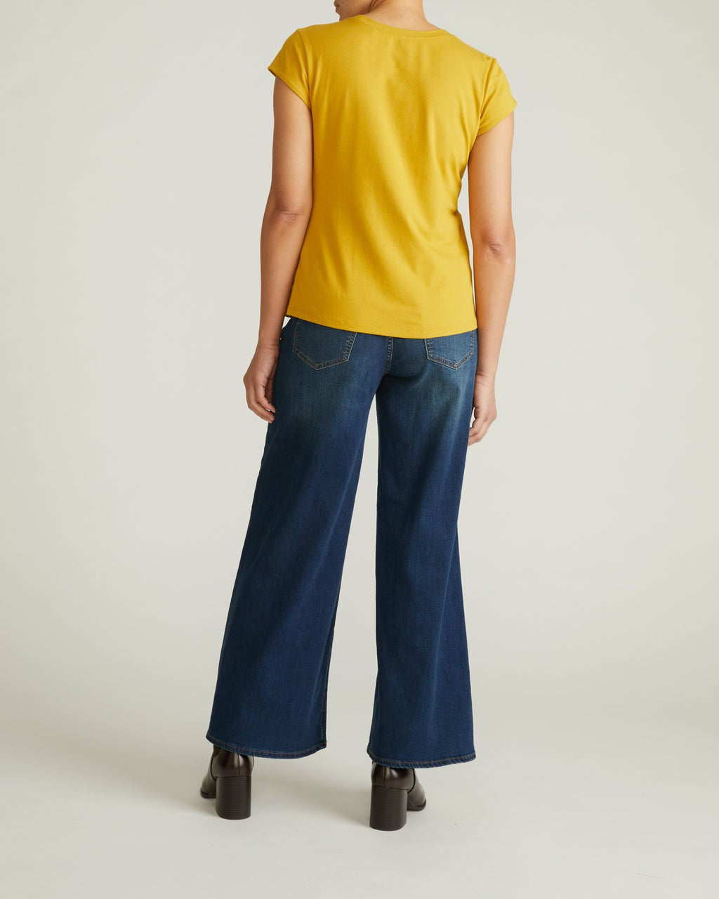 Universal Standard Ashley Cap Sleeve Tee - Yellow Ochre